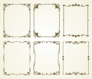 وکتور قاب عکس شش تایی طرح خطی رنگی